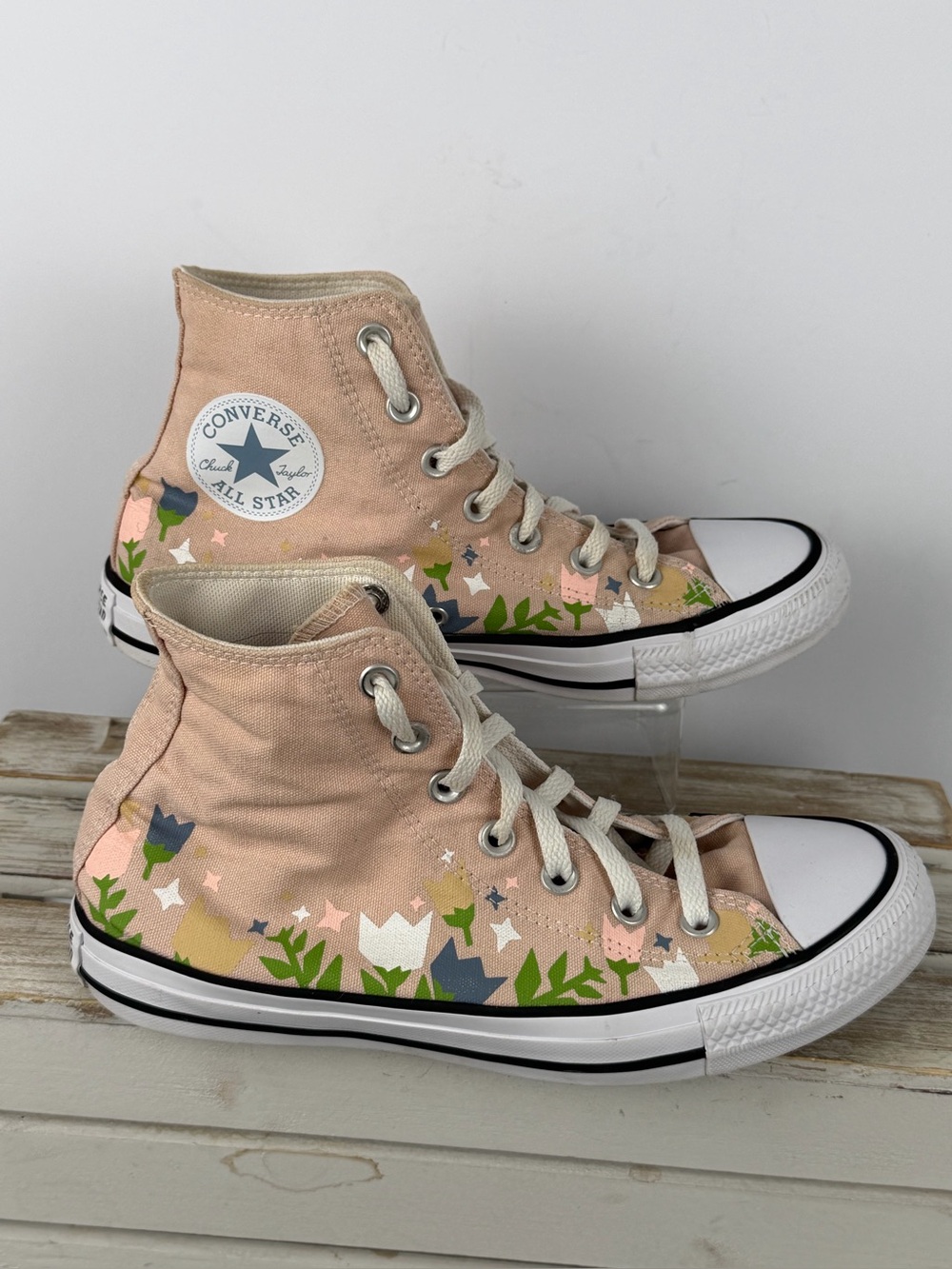 Converse all Star Chuck Taylor Canvas Hi Top Trainers Floral women’s size 8 - Picture 5 of 12